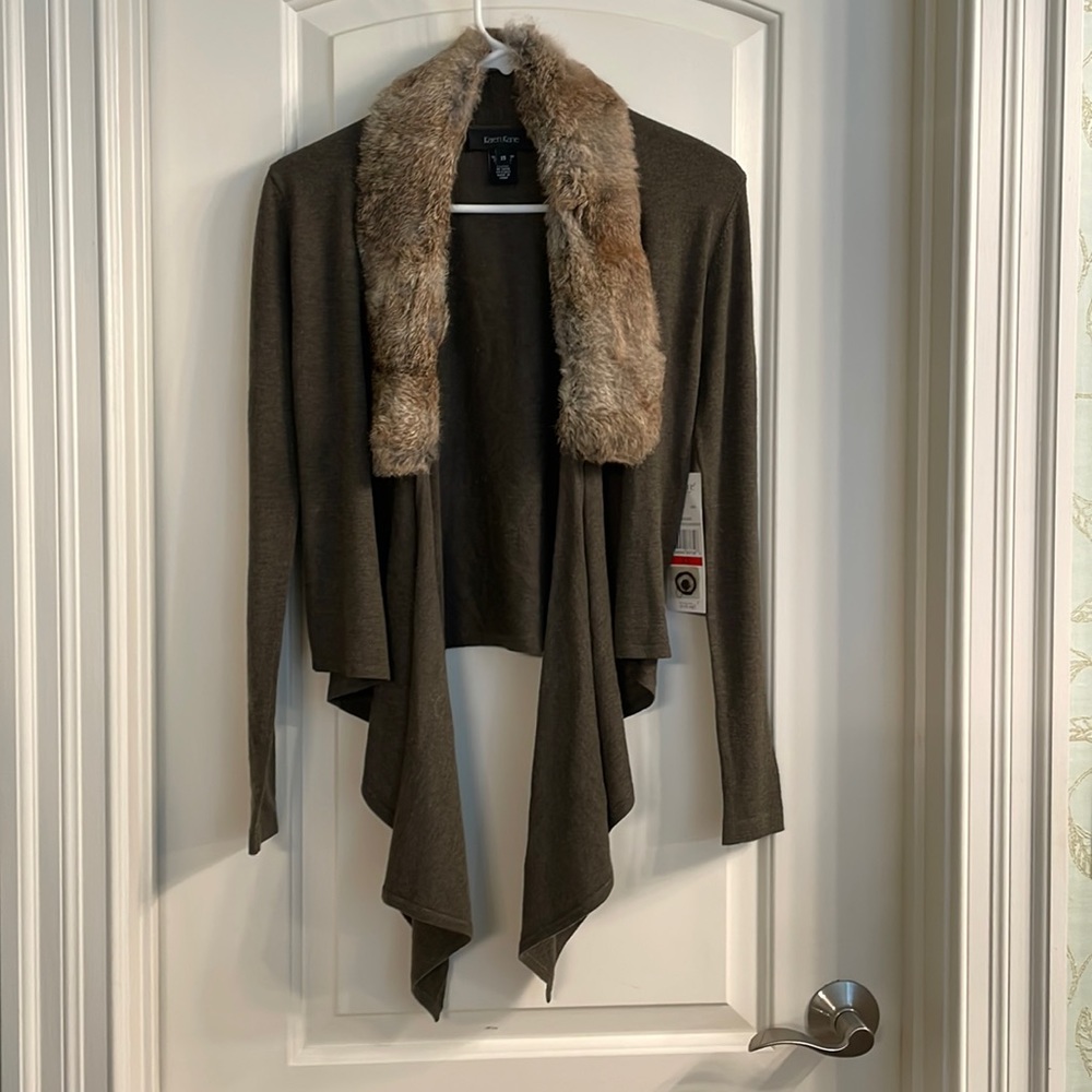 Karen Kane Detachable Fur Collar Sweater XS
